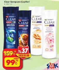 CLEAR ŞAMPUAN ÇEŞİTLERİ 350 ML
